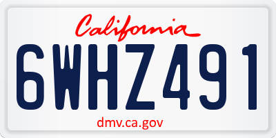 CA license plate 6WHZ491