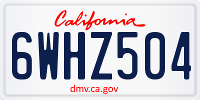 CA license plate 6WHZ504