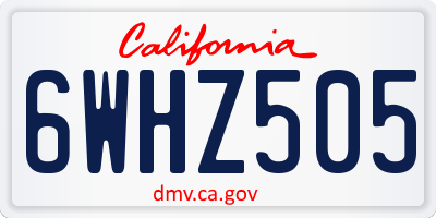 CA license plate 6WHZ505
