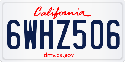 CA license plate 6WHZ506