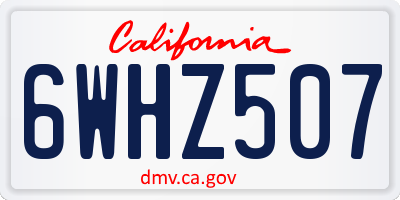CA license plate 6WHZ507