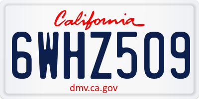 CA license plate 6WHZ509