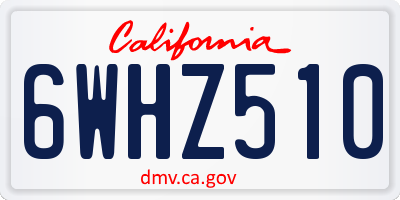 CA license plate 6WHZ510