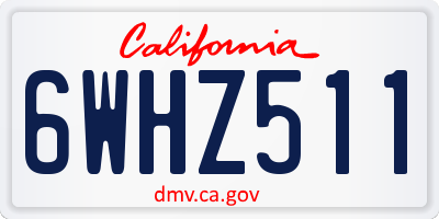 CA license plate 6WHZ511