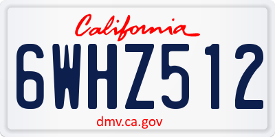CA license plate 6WHZ512