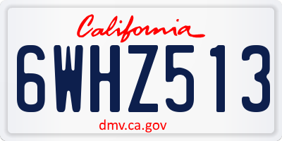 CA license plate 6WHZ513
