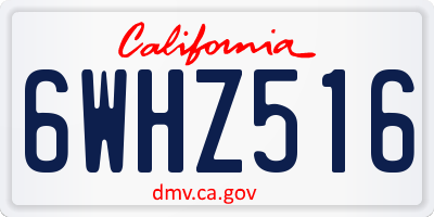 CA license plate 6WHZ516