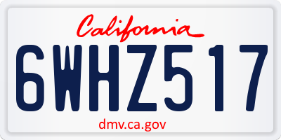 CA license plate 6WHZ517