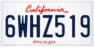CA license plate 6WHZ519