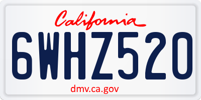 CA license plate 6WHZ520