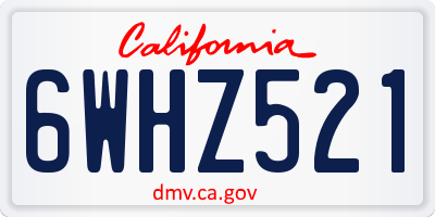 CA license plate 6WHZ521