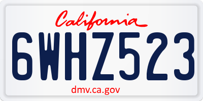 CA license plate 6WHZ523