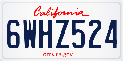 CA license plate 6WHZ524