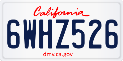 CA license plate 6WHZ526