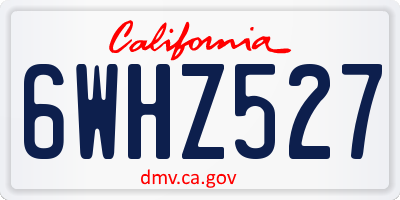 CA license plate 6WHZ527