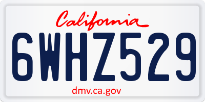 CA license plate 6WHZ529