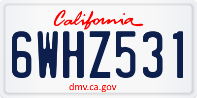 CA license plate 6WHZ531
