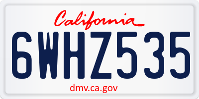 CA license plate 6WHZ535