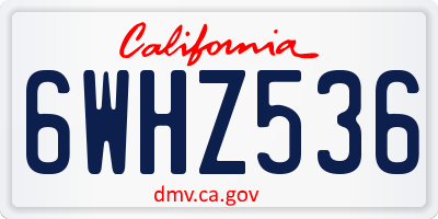 CA license plate 6WHZ536