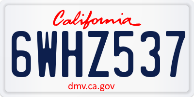 CA license plate 6WHZ537