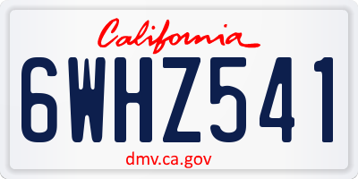 CA license plate 6WHZ541