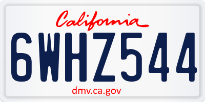 CA license plate 6WHZ544