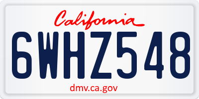 CA license plate 6WHZ548