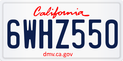 CA license plate 6WHZ550