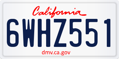 CA license plate 6WHZ551
