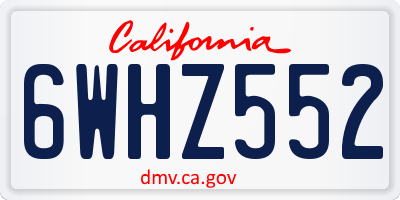 CA license plate 6WHZ552