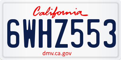 CA license plate 6WHZ553