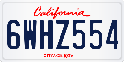 CA license plate 6WHZ554