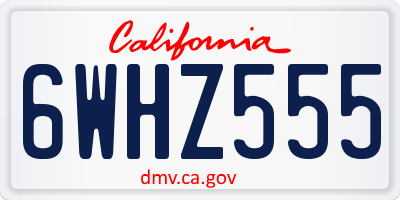 CA license plate 6WHZ555