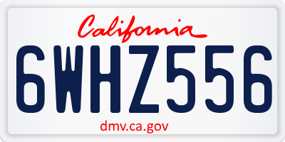 CA license plate 6WHZ556