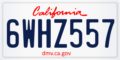 CA license plate 6WHZ557