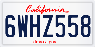 CA license plate 6WHZ558