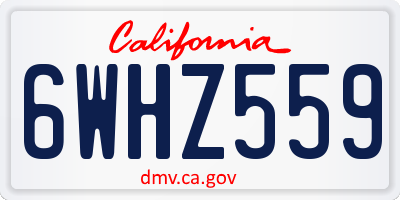 CA license plate 6WHZ559