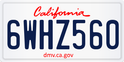 CA license plate 6WHZ560