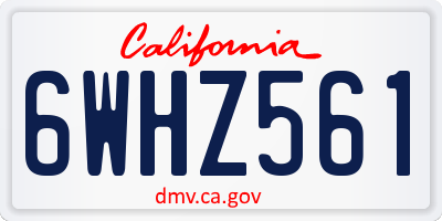 CA license plate 6WHZ561