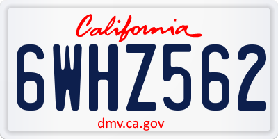 CA license plate 6WHZ562