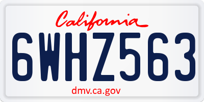 CA license plate 6WHZ563
