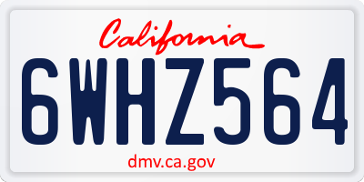 CA license plate 6WHZ564