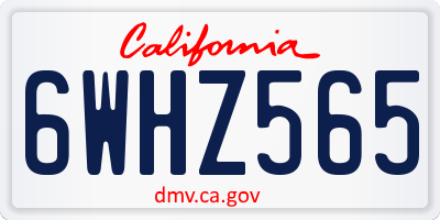CA license plate 6WHZ565