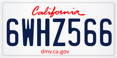 CA license plate 6WHZ566