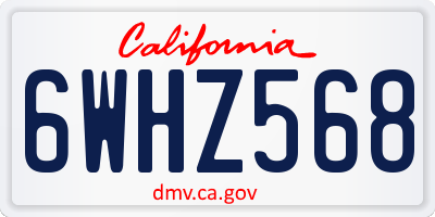 CA license plate 6WHZ568