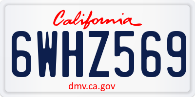 CA license plate 6WHZ569