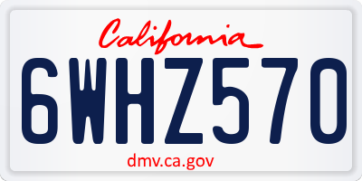 CA license plate 6WHZ570