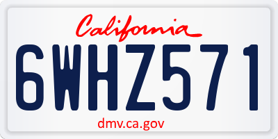 CA license plate 6WHZ571