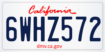 CA license plate 6WHZ572
