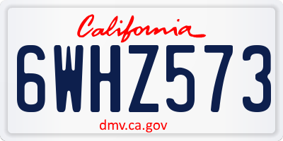 CA license plate 6WHZ573